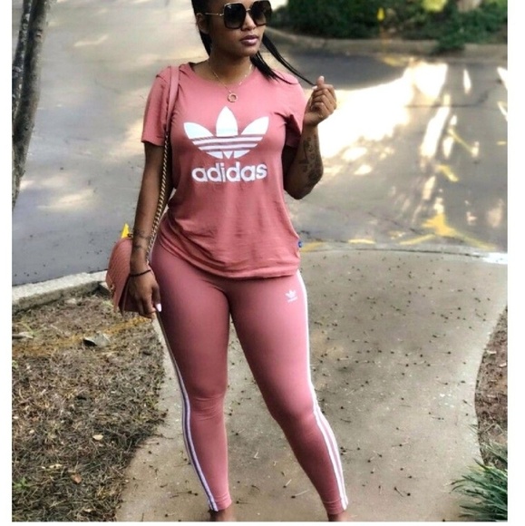 red adidas leggings outfit